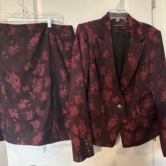 WHITE HOUSE/BLACK MARKET 2PC  EGGPLANT SKIRT SUIT - SZ 14 - Picture 1 of 6